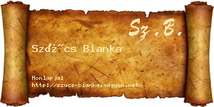 Szűcs Bianka névjegykártya