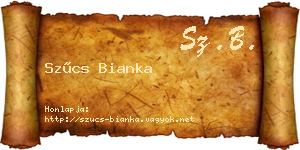 Szűcs Bianka névjegykártya