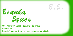 bianka szucs business card