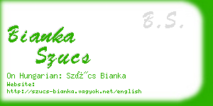 bianka szucs business card